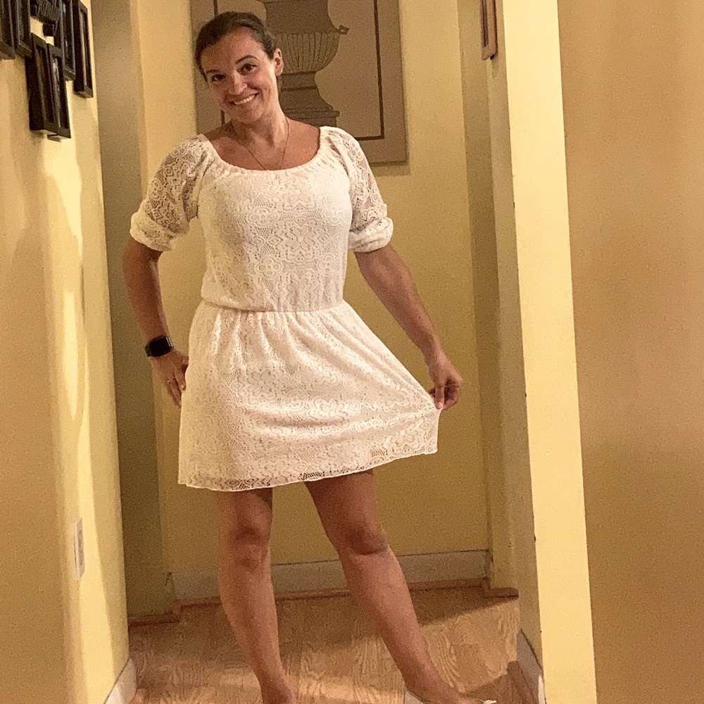 White Lace Boho Dress